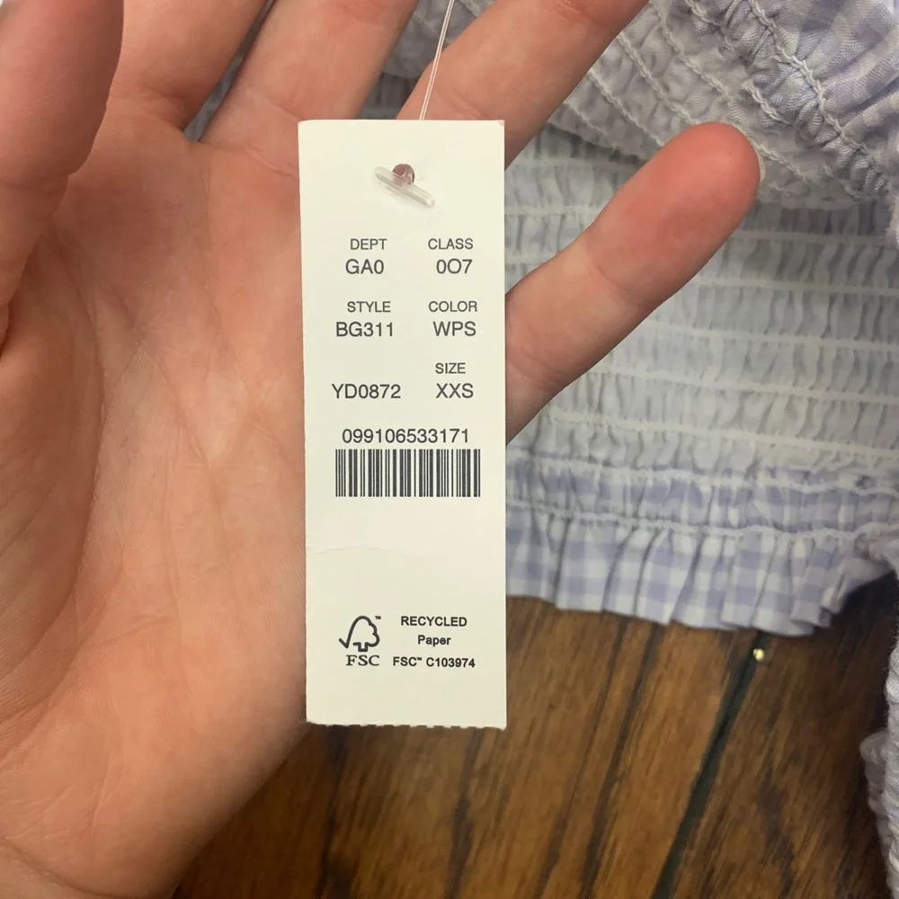 J crew square neck smocked cotton gingham voile top preppy cottagecore farmhouse